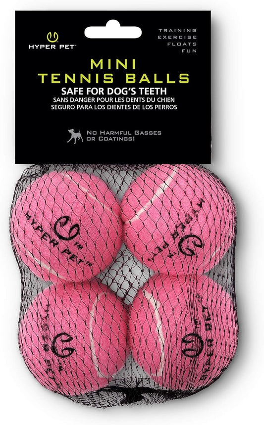 MINI Tennis Balls for Dogs (Safe Dog Ball Tennis Balls for Exercise & Training) Interactive Toys Work with  K9 Kannon MINI Dog Ball Launcher - 4 Pack Pink