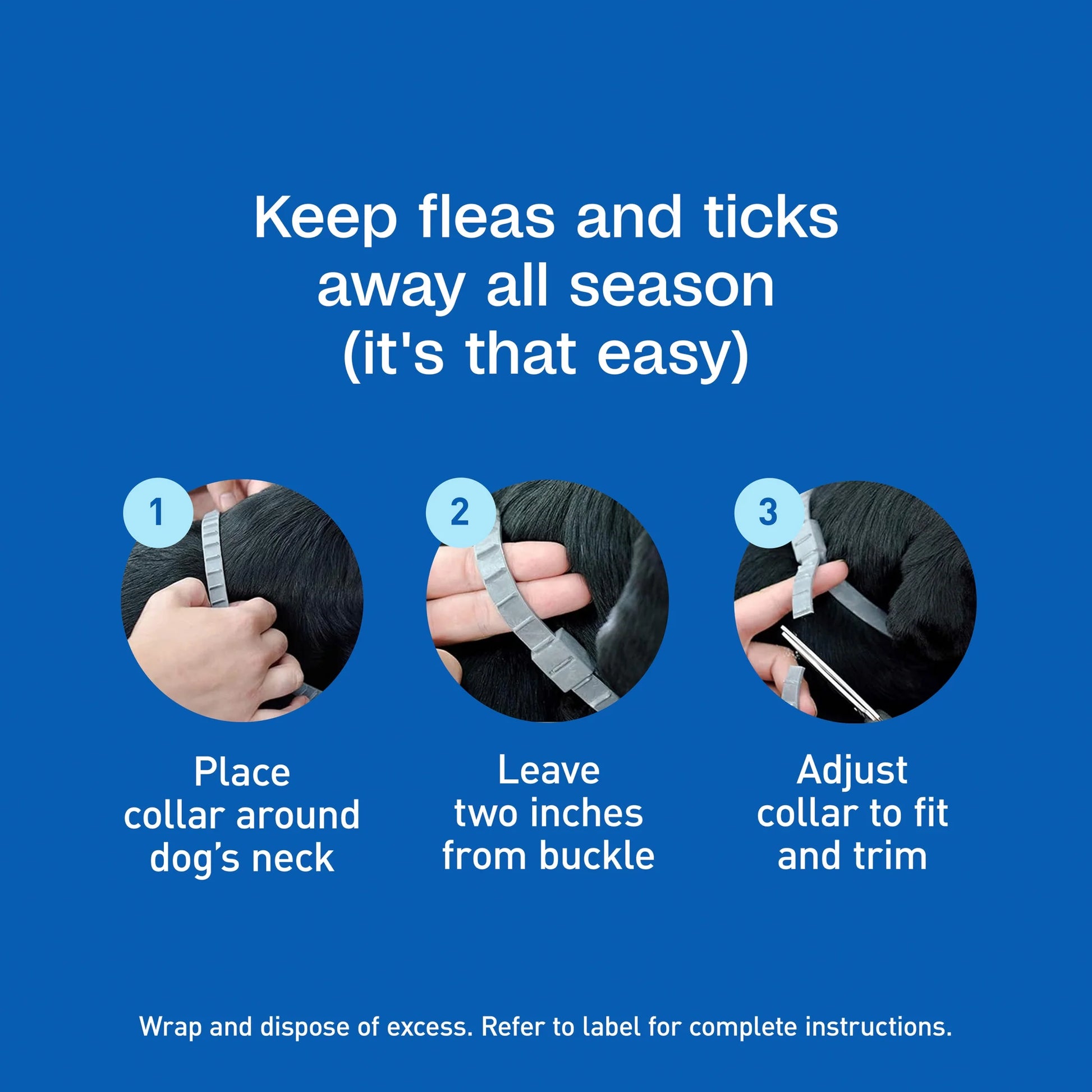 Flea & Tick Collar for Dogs & Puppies, 2 Pack, 12 Month Protection, Adjustable One Size, Kills Fleas, Ticks & Repels Mosquitoes, excluding California