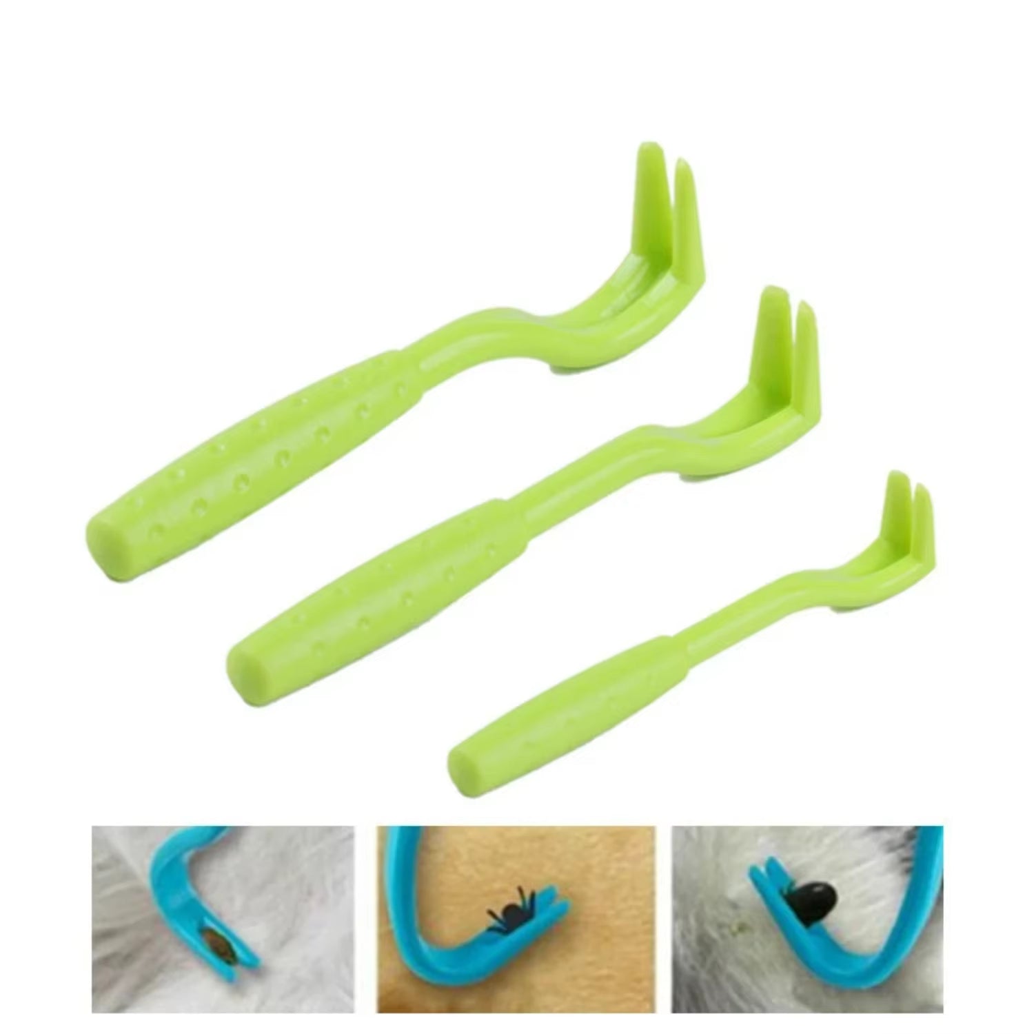 3Pcs Dog Tick Clip Pet Flea Removal Tool Lice Remover Hook Pet Grooming Supplies Kitten Comb Puppy Cleaning Supplies Tools