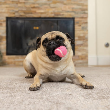 MINI Tennis Balls for Dogs (Safe Dog Ball Tennis Balls for Exercise & Training) Interactive Toys Work with  K9 Kannon MINI Dog Ball Launcher - 4 Pack Pink