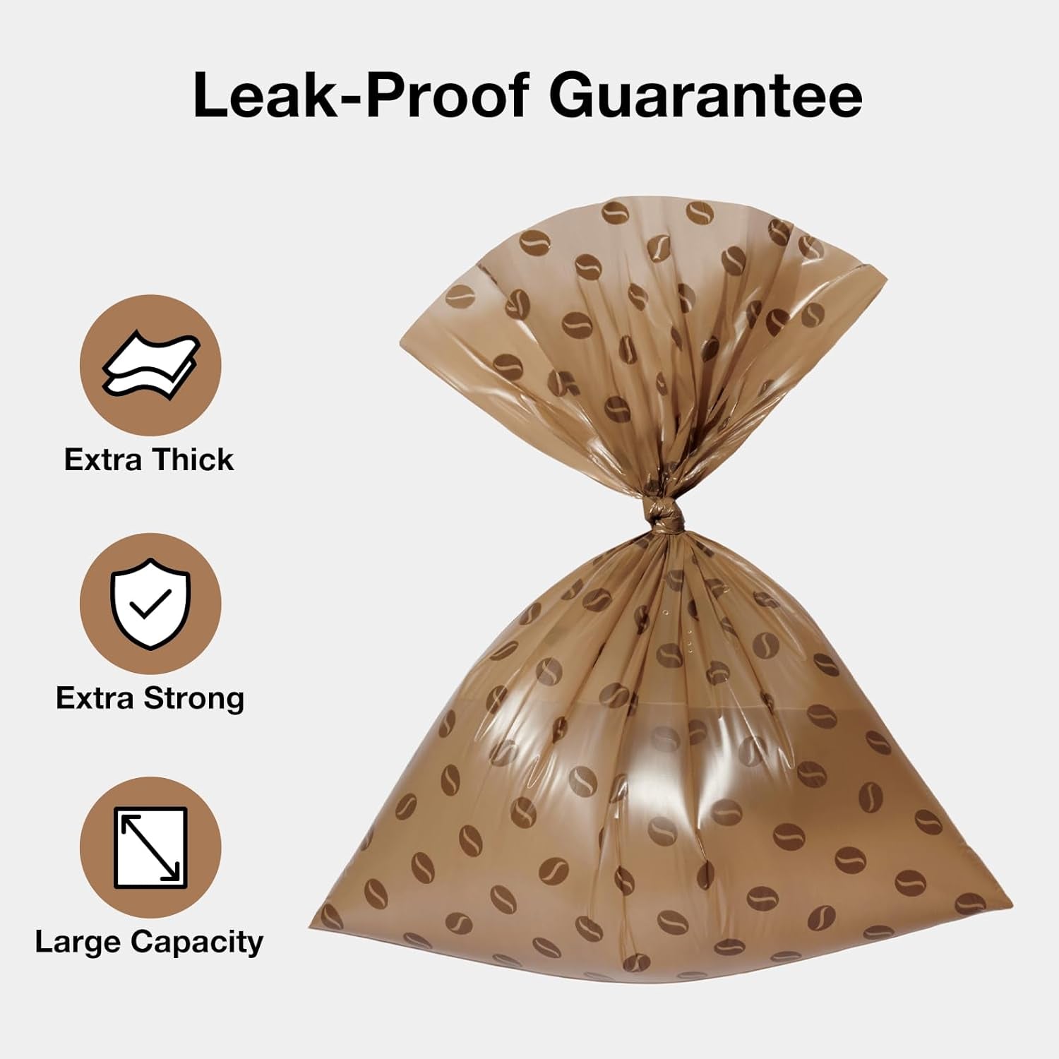 Dog Poop Bags Dispenser with Coffee Scented Waste Bags, Leak Proof, Extra Thick & Strong, 1 Holder and 105 Count Pet Poop Bags (7 Refill Rolls) for Dogs and Cats