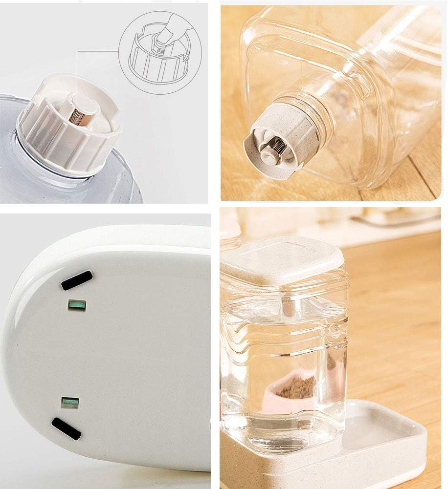 Automatic Pets Feeder and Water Dispenser Set, Dog Cat Gravity Food and Water Dispenser Set with Pet Food Bowl，Easily Clean, 3.8L, for Small Large Pets Puppy Kitten Rabbit