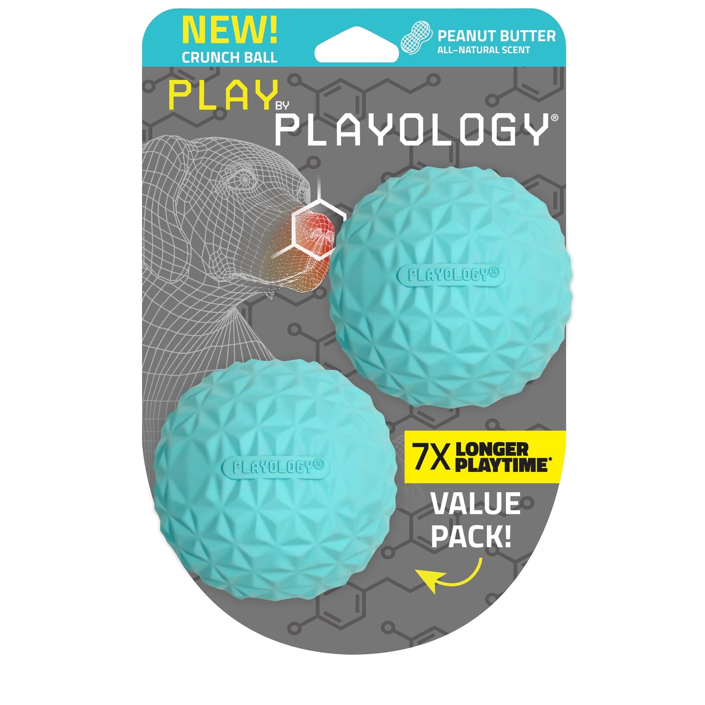Play by  Dog Toys | Interactive Dog Balls | Crunchy Ball Toy 2-Pack